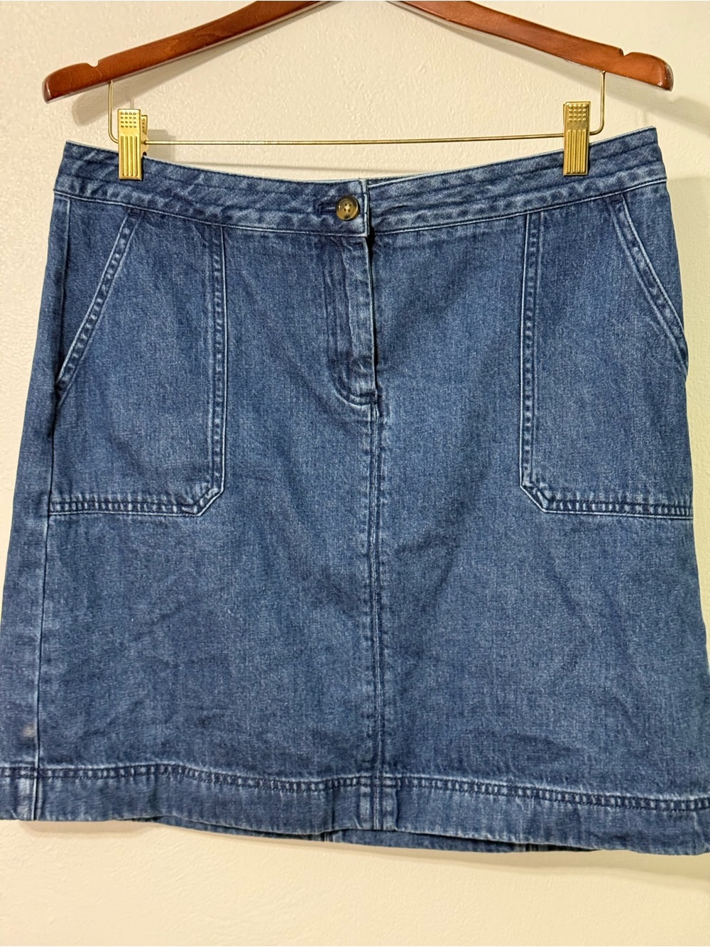 Boden Blue Denim A-Line Skirt size 8